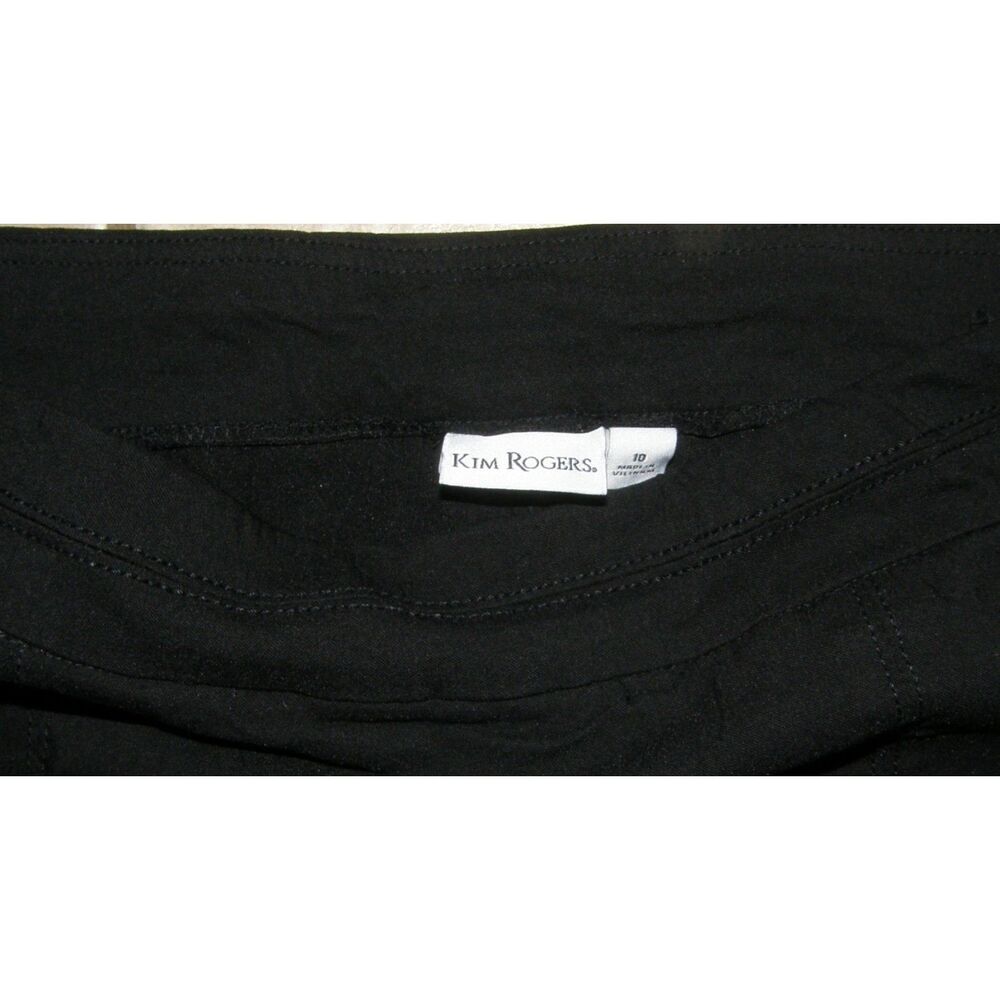 Solid Black Sz 10 Casual Wear Elastic Waist Pull On Stretchy Skort KIM ROGERS - Picture 2 of 4